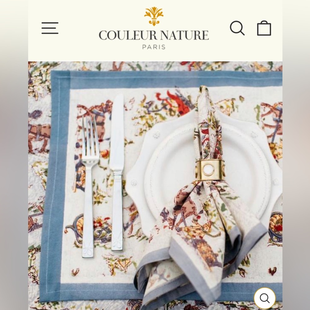 Couleur Nature Renne Holiday Napkins Set of 4 New